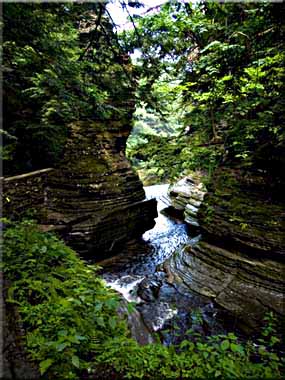 Pinacle Rock is a landmark feature of Buttermilk Falls State Park.