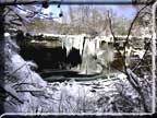Ludlowville Falls framed in snow.