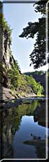 Reflection of a cliff below Taughannock Falls.